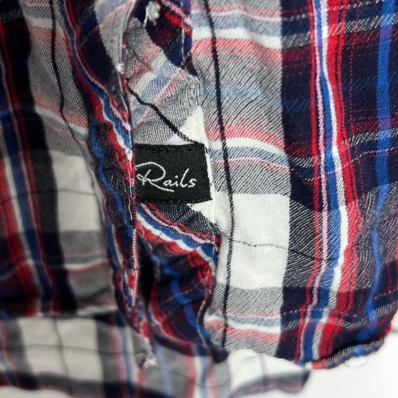 Rails Hunter Shirt Plaid Button Up Red White Blue Black S - Picture 3 of 6